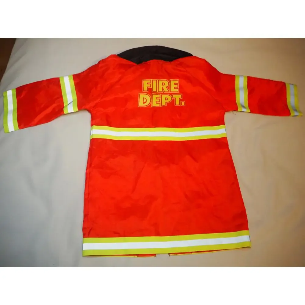 Kids Firefighter Dress Up Jacket Fire Dept Costume Pretend Play Halloween Coat